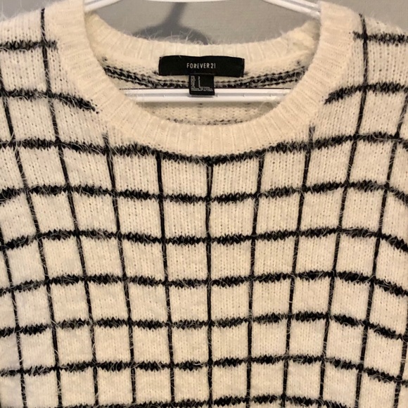 FOREVER 21 Fuzzy & Warm Black & White Sweater_SM - Picture 2 of 11